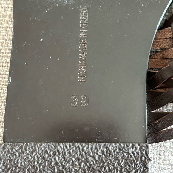 ANCIENT GREEK SANDALS Melia Meliva Woven Brown‎ Toe Slip On Leather 39 - Picture 8 of 10